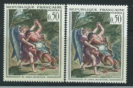 [27] Variété :   N° 1376 Delacroix Double-frappe Du Vert Foncé (légendes Faciale Végétation) + Normal ** - Ungebraucht