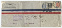 Argentina 1933 Airmail Cover Buenos Aires To South Bend IN, 3 San Martin Stamps - Brieven En Documenten