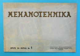 MEHANOTEHNIKA ( Izola ) - Yugoslavia Old Catalogue For Box No.1 * Toys Toy Jouets Spielzeug Giocattoli Juguetes Slovenia - Jouets Anciens