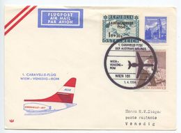 Austria 1964 AUA 1st Flight Caravelle Cover Wien To Venice Italy - Eerste Vluchten