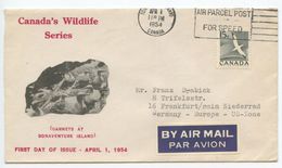 Canada 1954 Scott 343 Gannet FDC, Toronto To Frankfurt Germany - 1952-1960