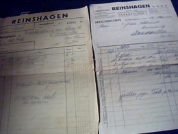 Lot 2 Facture  Christian  Reinshagen A Saarebruck  Allemagne Entreprise De Metalurgie  Annee 1934 - 1900 – 1949