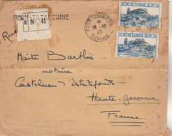 Tunisie Lettre Recommandée FOUM TATAHOUINE 18/10/1940  Notaire Barthès Castelnau D' Estrefonds Haute Garonne Passe Gabes - Cartas & Documentos