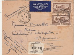 Tunisie Lettre Recommandée FOUM TATAHOUINE 24/3/1941 à Notaire Barthès Castelnau D' Estrefonds Haute Garonne - Lettres & Documents