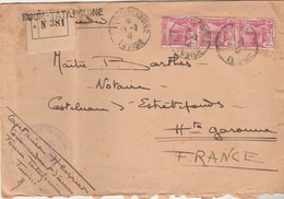 Tunisie Lettre Recommandée FOUM TATAHOUINE 18/2/1941 à Notaire Barthès Castelnau D' Estrefonds Haute Garonne - Lettres & Documents