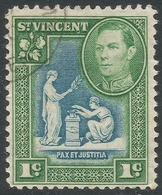 St Vincent. 1949-52 KGVI. New Currency. 1c Blue And Green Used. SG 164 - St.Vincent (...-1979)