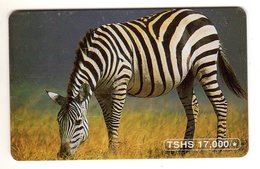 TANZANIE  REF Mvcards TAN-TT-08 2002 ZEBRE Small RED BN 000+5 Digits - Tansania