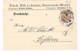 D-8953   ALTENVOERDE : Postkarte Friedr. Wilh. Lohmann - Ennepetal
