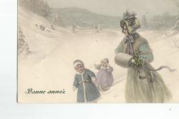 CPA Illustrateur Vienne Signée Wichera N°5000/a Femmes Avec Ses Enfants A La Neige - Wichera