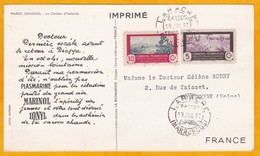 1951 - CP De Larache Vers Montrouge, France - Dear Doctor Plasmarine Marinol Ionyl - Conteur - Marruecos Español