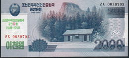 NORTH KOREA PCS22  2000 Won 2018 Comm. 70 Years UNC. - Korea, North