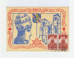 Sur Carte Avec Illustration Cachet Commémoratif IXème Centenaire De L'Abbaye La Chaise Dieu 1952. (982) - Commemorative Postmarks