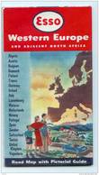 WESTERN EUROPE ESSO 1952 Road Map With Picturial Guide Plan Carte - Europe
