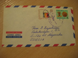 ESCAZU 198? To Hagersten Sweden 2 Stamp America Discover Colon Columbus Cancel Air Mail Cover COSTA RICA - Costa Rica