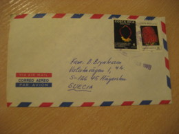 ESCAZU 1991 To Hagersten Sweden 2 Stamp America Discover Colon Columbus Cancel Air Mail Cover COSTA RICA - Costa Rica