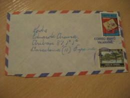 ALAJUELA 197? To Barcelona Spain 2 Stamp Lagos De Lindora Cancel Air Mail Cover COSTA RICA - Costa Rica