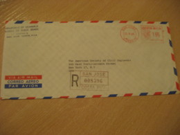 SAN JOSE 1965 To New York USA Registered Cancel Meter Air Mail Cover COSTA RICA - Costa Rica