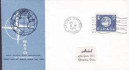 Canada Premier Jour Lettre FDC Cover 1959 NATO North Atlantic Treaty Organization Caneco Envelopes Cachet - 1952-1960