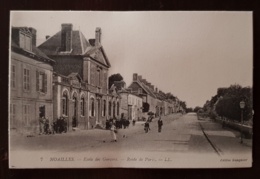 NOAILLES (60) Ecole Des Garçons -  Route De Paris. Carte Animée - Noailles