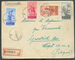 N°781/784 - Série ANSEELE Obl. Sc HAUTRAGE 2 Sur Lettre Recommandée Du 3-7-1948 Vers Katowice (Pologne) -   13621 - Covers & Documents