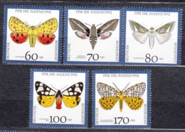 Germany Butterflies 1992 Mi#1602-1606 Mint Never Hinged - Nuovi