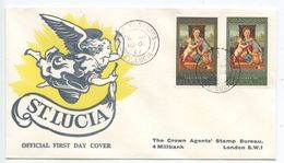St. Lucia 1967 FDC Scott 227-228 Christmas - Madonna & Child With St. John - Ste Lucie (...-1978)