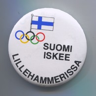 OLYMPIC OLYMPIADE - Finland Suomi Committee, Pin, Badge, Abzeichen, Brooch, D 60 Mm - Habillement, Souvenirs & Autres