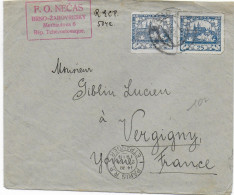 TCHECOSLOVAQUIE - 1919 - LETTRE De BRNO => VERGIGNY (YONNE) - - Cartas & Documentos