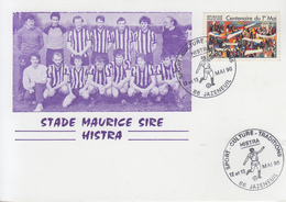 Carte  Football    STADE  MAURICE  SIRE     HISTRA     JAZENEUIL     1990 - Covers & Documents