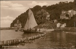 Ansichtskarte Lohme (Rügen) Anleger, Hotels, Segelboot 1929  - Zonder Classificatie