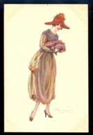 Bompard - Woman In Dress / Artistica Riservata 915-1 / Not Circulated Postcard, 2 Scans - Bompard, S.