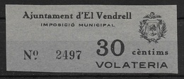 EL VENDREL (TARRAGONA). EDIFIL NO CATALOGADO - Emisiones Nacionalistas