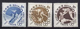 Japan 1963 Olympic Games Tokyo, Volleyball, Boxing, Sailing Set Of 3 MNH - Sommer 1964: Tokio