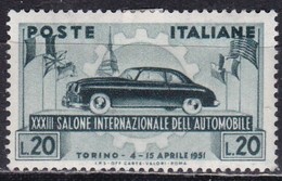 Repubblica Italiana, 1951 - 20 Lire Salone Torino - Fil. R1 - Pos. ND - Nr.146 MLH* - Varietà E Curiosità