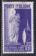 Repubblica Italiana, 1951 - 20 Lire Arte Tessile - Fil. R1 - Pos. SA - Nr.150 MLH* - Varietà E Curiosità