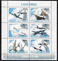 COMORES Feuillet N° 1285/90 * *  ( Cote 16e ) Avions Concorde - Concorde