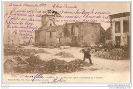 BAZEILLES ..-- 08 . ARDENNES . La Place Et L' Eglise . 1903 Vers DONCHERY ( Mme FAYS - FEYDER ) .. - Sedan