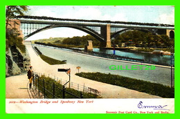 NEW YORK CITY, NY - WASHINGTON BRIDGE & SPEEDWAY - ANIMATED - SPARKLES - WRITTEN IN 1906 - SOUVENIR POST CARD CO - - Bruggen En Tunnels