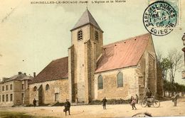 - EGRISELLES Le BOCAGE -   L'Eglise (moto Ancienne, Bien Animée, Colorisée)  -10741- - Egriselles Le Bocage