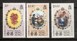 Hong Kong 1981 Royal Wedding Diana And Charles, Mi 372-374 MNH(**) - Neufs