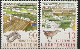 Liechtenstein 1999 Nature And National Parks MNH, Mi 1190-91 Ruggiller Riet Riedlandschaft Ried Landscape - 1999