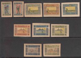 Azerbaijan 1920 Mi#1-10 Y Grey-yellow Paper, Mint Hinged Complete Set - Azerbaïdjan
