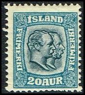 1907. Two Kings. 20 Aur Blue. Perf. 12 3/4, Wm. Crown (Michel 56) - JF309582 - Unused Stamps