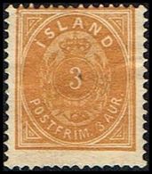 __1882. Aur-Issue. 3 Aur Orange. Perf. 14x13½ (Michel 12A) - JF309628 - Unused Stamps