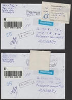 2012 Bulgaria Hungary - Delivery Order + Priority LABEL Envelope Registered Letter Cover Port Paye Taxe Percue Paid - Briefe U. Dokumente