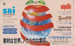 Télécarte Japon / 110-011 - Fruit POMME ** BENSDORP HOLLAND ** - APPLE Fruit Japan Phonecard - APFEL TK - 55 - Alimentation