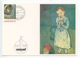 United Nations - Geneva 1981 Postcard UNICEF, Kiel 1981, Scott 21 Pablo Picasso - Brieven En Documenten