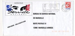 4 PAP SERVICE NATIONAL MARSEILLE - Ecu (Euro) / Football / An 2000 / Voeux - Ayant Voyagé, Avec OMEC - PAP:  Varia (1995-...)