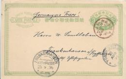 J082a / Japan, Ganzsachen-Karte 1846 Via Kalifornien Nach Frankenhausen, Deutschland - Sobres