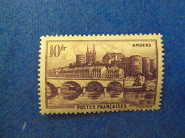 1941-Timbre Neuf N°  500 -  ++    " Angers , Vue Du Pont 10f Violet Foncé "    Cote     0.50       Net    0.15 - Unused Stamps